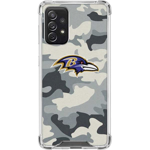 NFL Baltimore Ravens Camo Galaxy A72 5G Clear Case